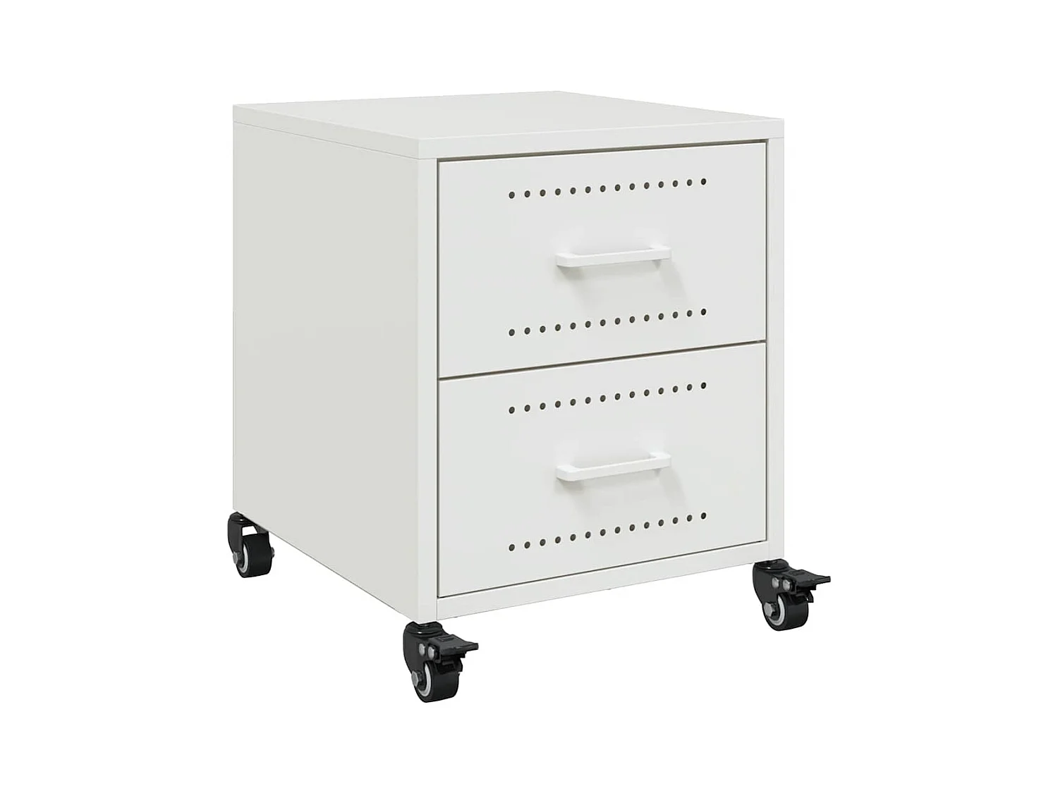 Tables de chevet 2 pcs blanc 36x39x43,5 cm acier