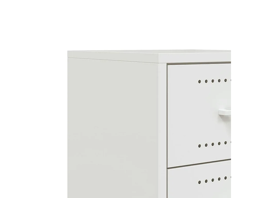 Tables de chevet 2 pcs blanc 36x39x43,5 cm acier