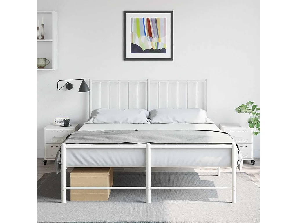 Tables de chevet 2 pcs blanc 36x39x43,5 cm acier