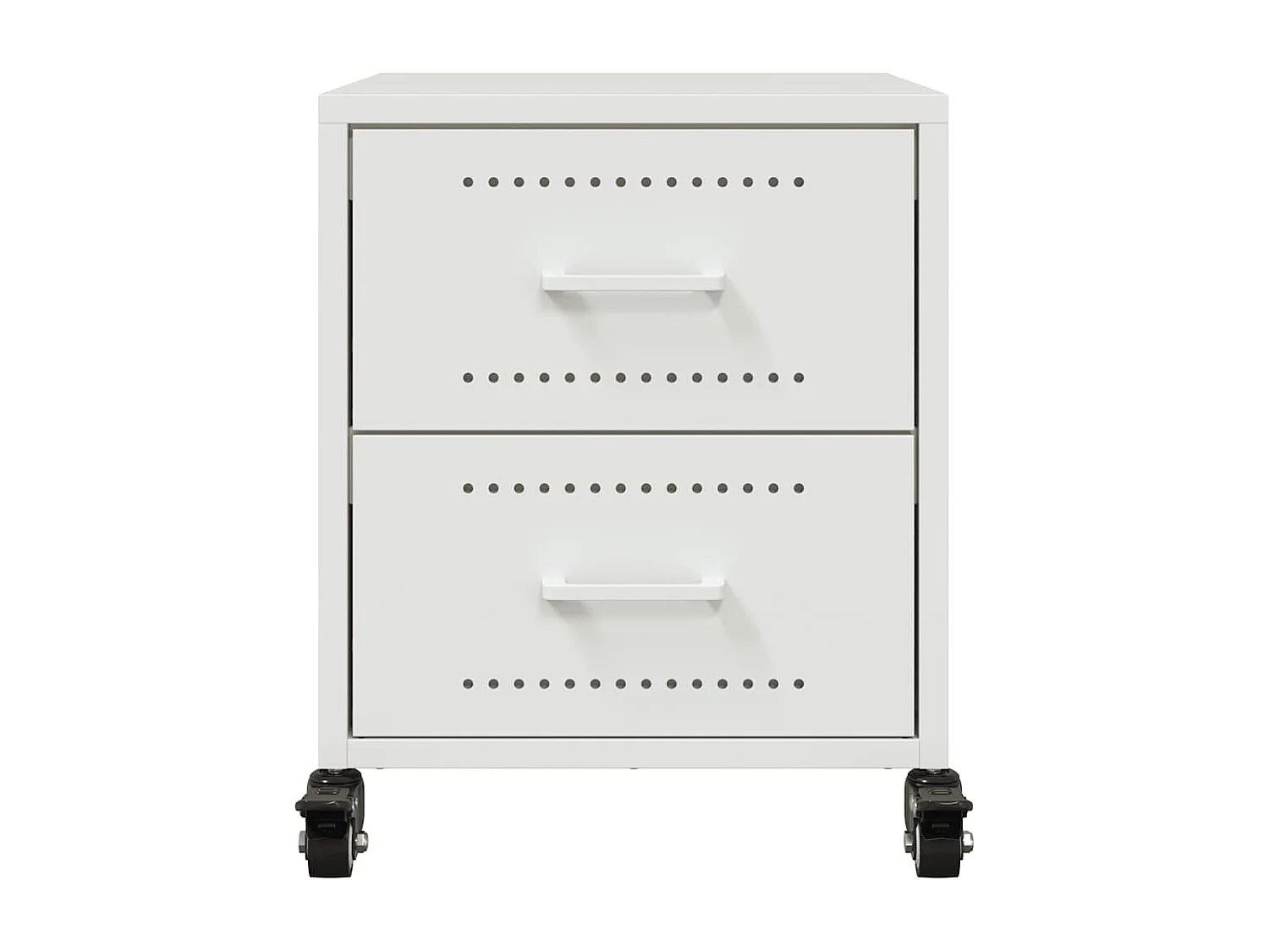 Tables de chevet 2 pcs blanc 36x39x43,5 cm acier