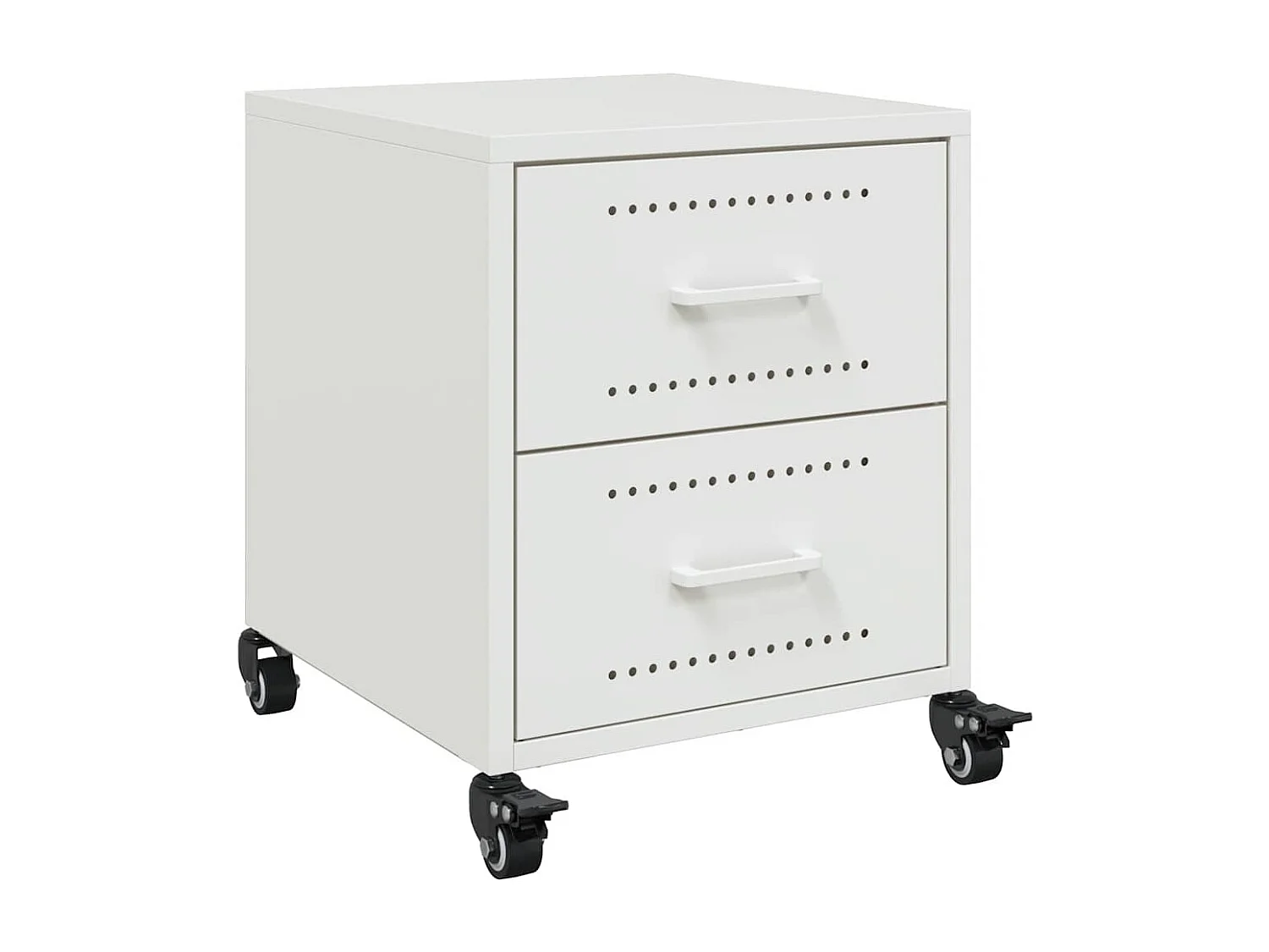 Tables de chevet 2 pcs blanc 36x39x43,5 cm acier