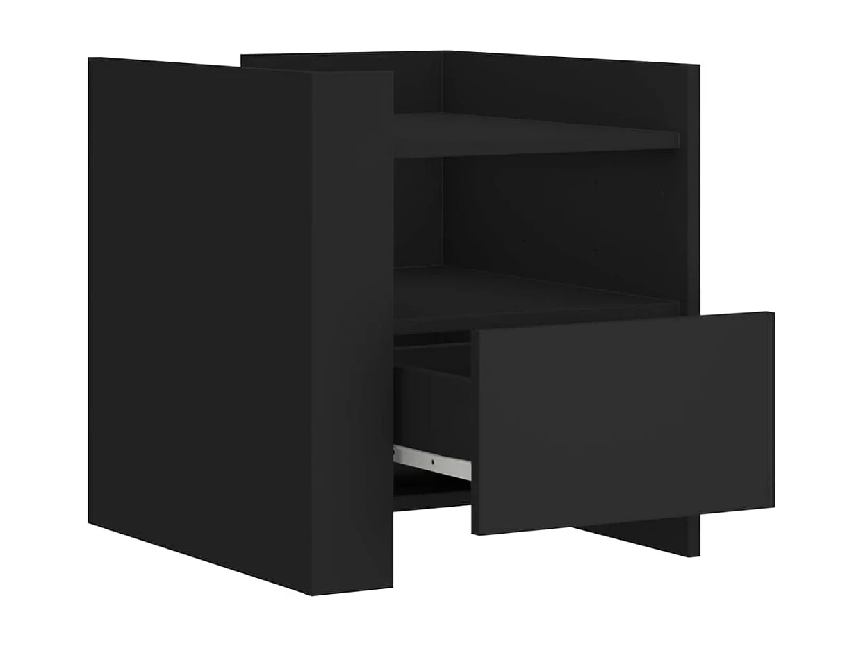 Table de chevet noir 45x50x50 cm bois d’ingénierie