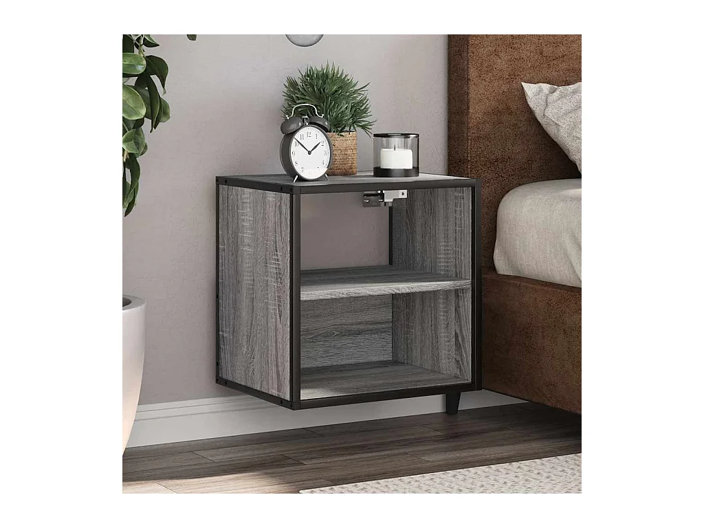 Table de chevet murale sonoma gris 40x31x39,5 cm