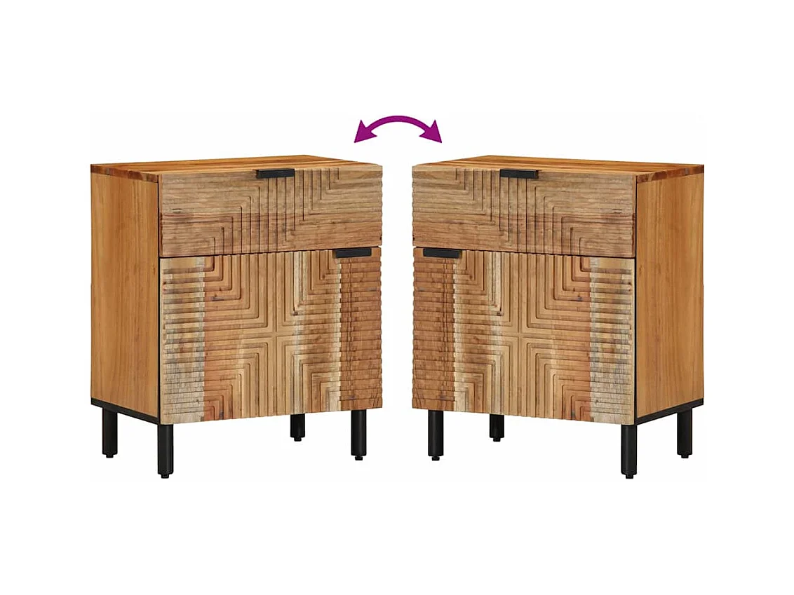 Nachtkastje 50x33x60 cm in massief acaciahout