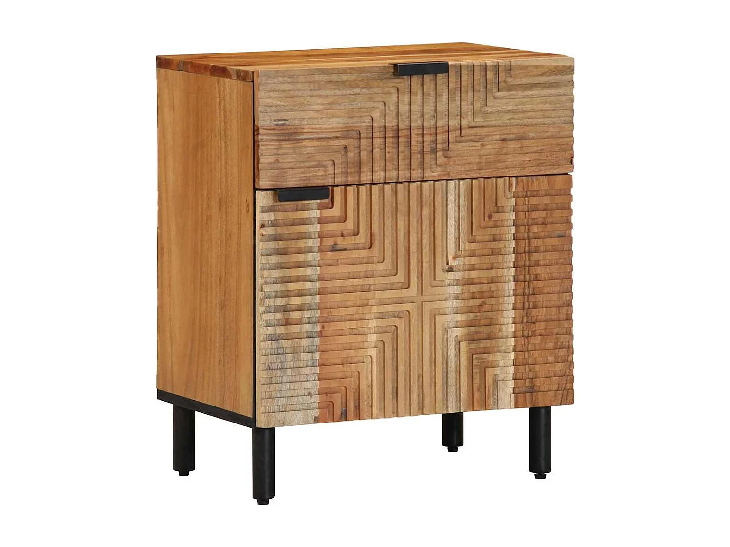 Comodino 50x33x60 cm in legno massello di acacia