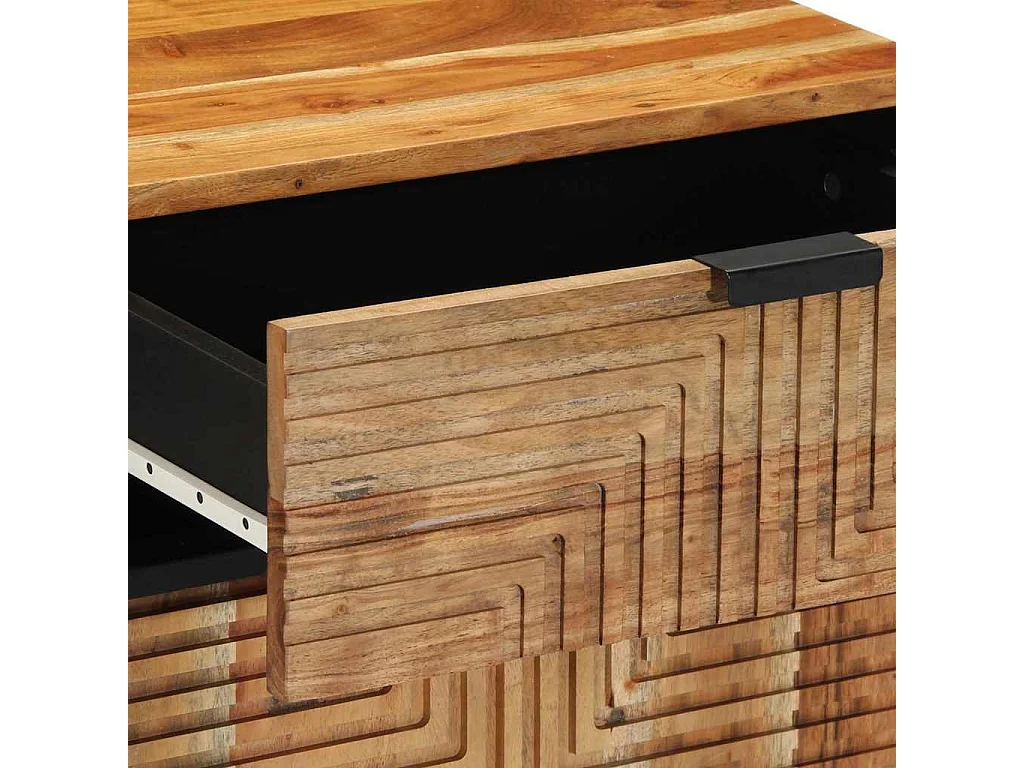 Comodino 50x33x60 cm in legno massello di acacia