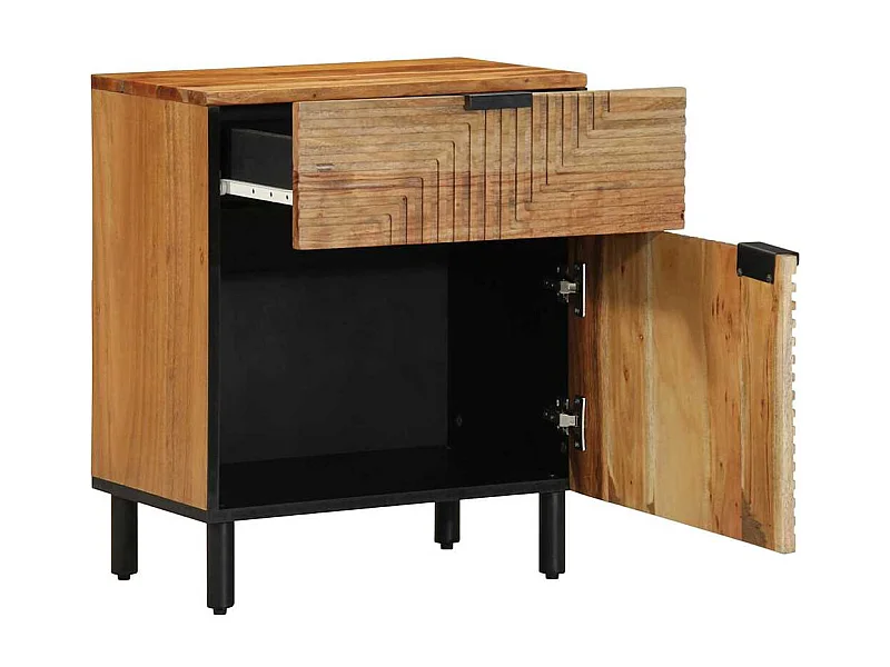 Table de chevet 50x33x60 cm en bois massif d'acacia