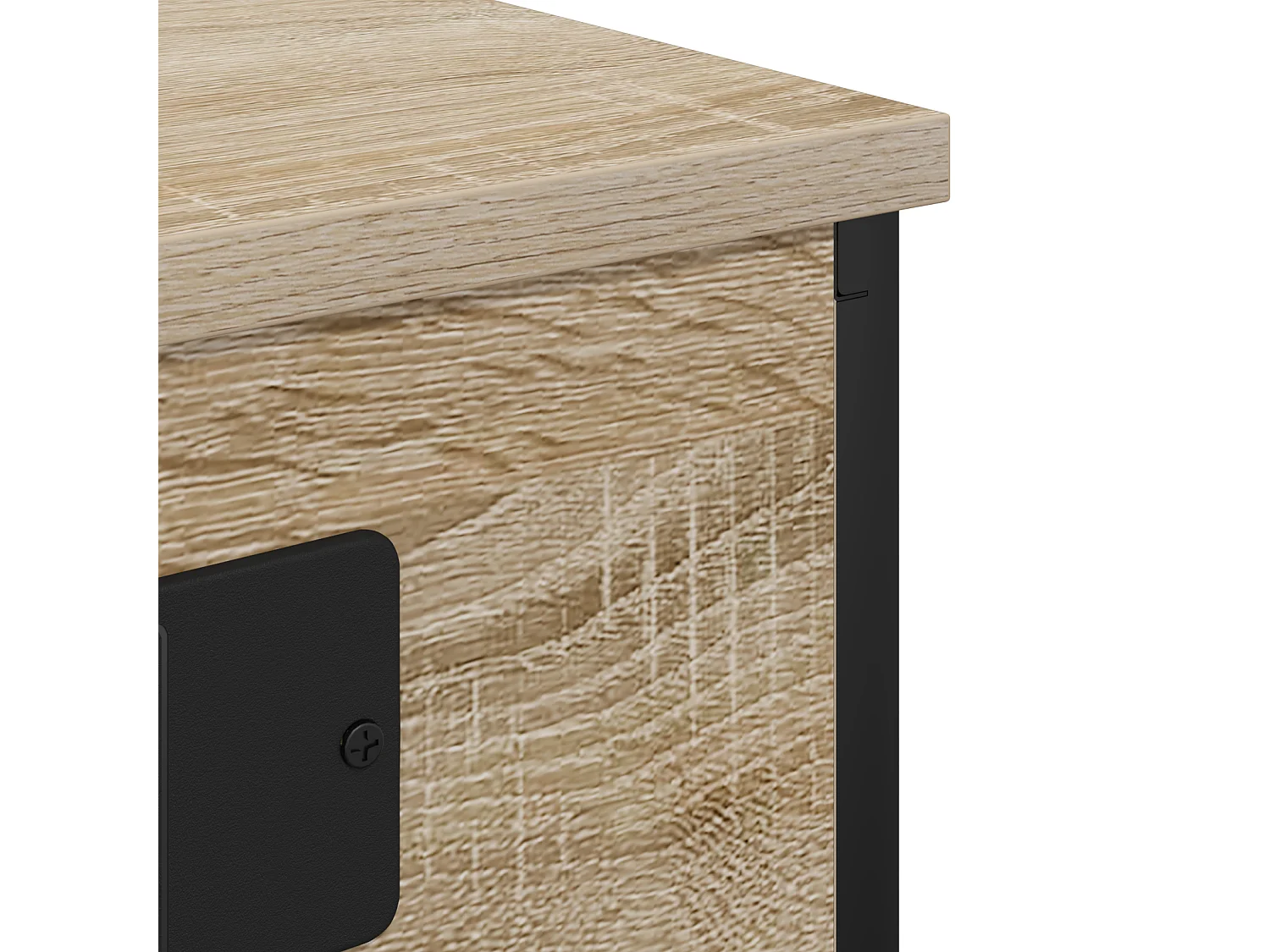 Table de nuit avec station de chargement 2 pcs Chêne sonoma