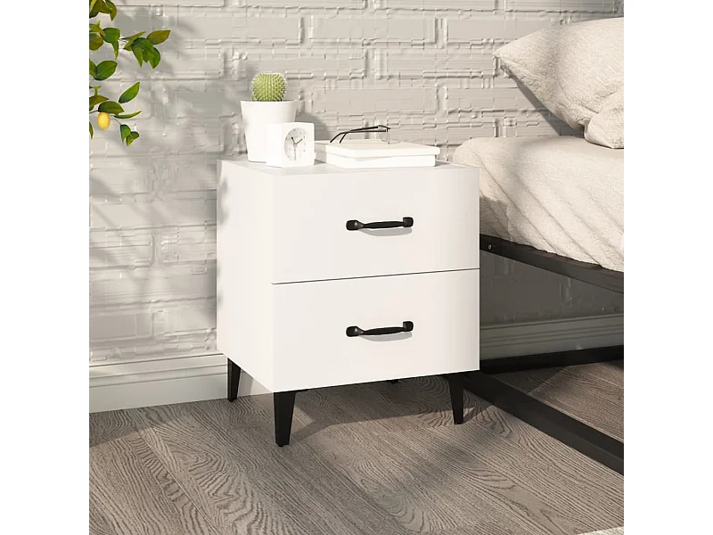 Table de chevet Blanc 40x35x47,5 cm