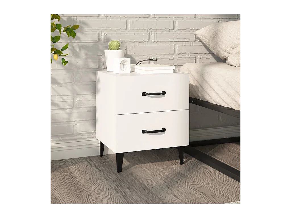 Table de chevet Blanc 40x35x47,5 cm