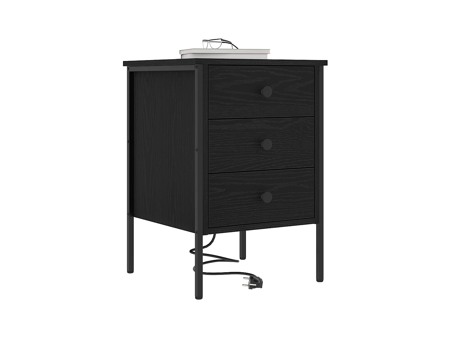 Armoires de chevet avec tiroir 2 pcs Chêne noir 42 x 41 x 61 cm