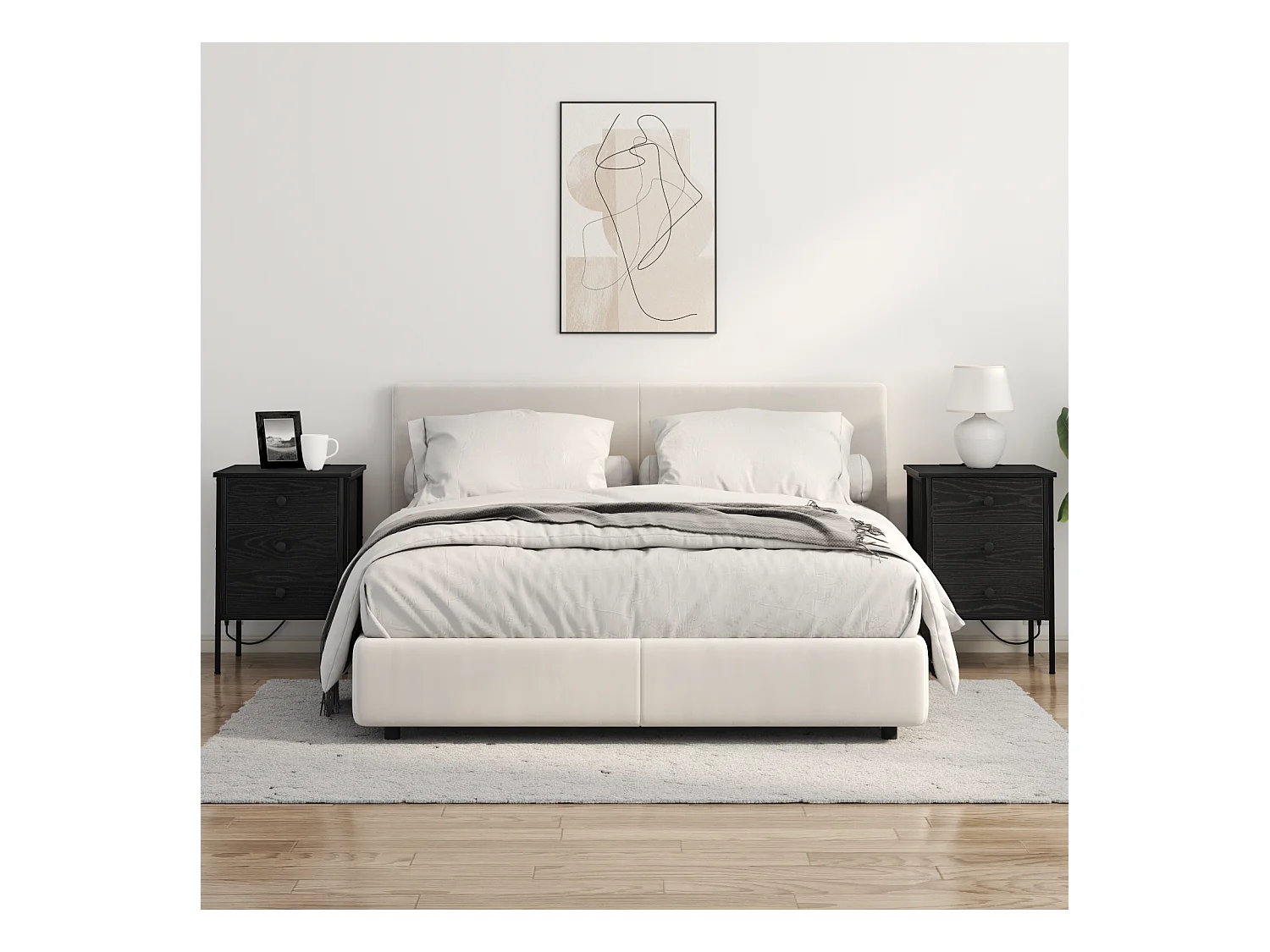 Armoires de chevet avec tiroir 2 pcs Chêne noir 42 x 41 x 61 cm