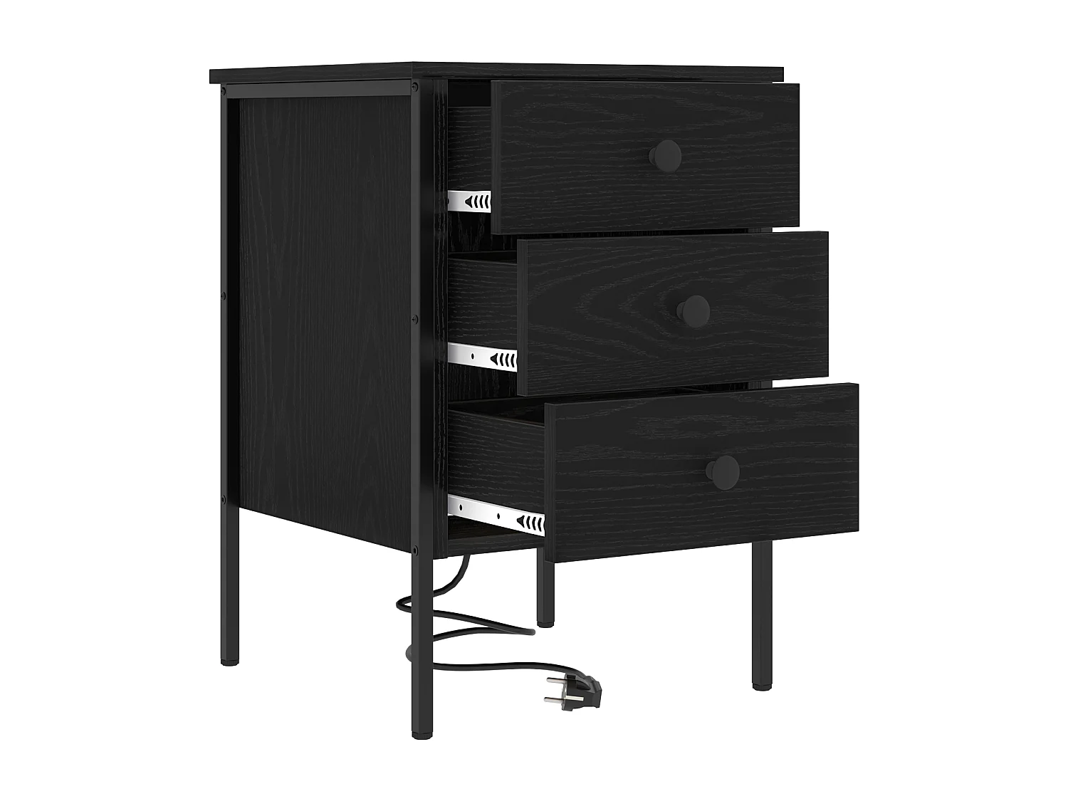 Armoires de chevet avec tiroir 2 pcs Chêne noir 42 x 41 x 61 cm