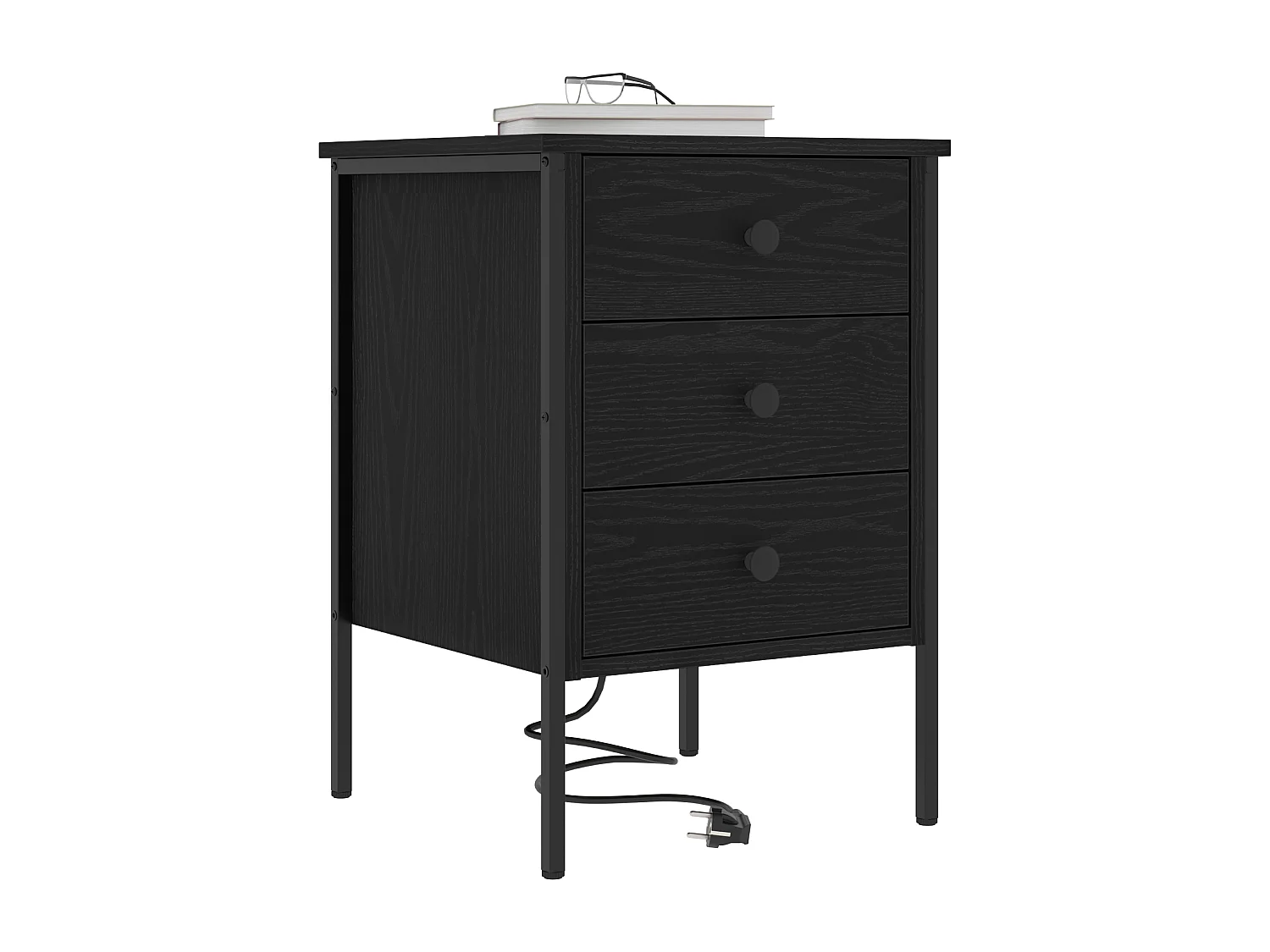 Armoires de chevet avec tiroir 2 pcs Chêne noir 42 x 41 x 61 cm