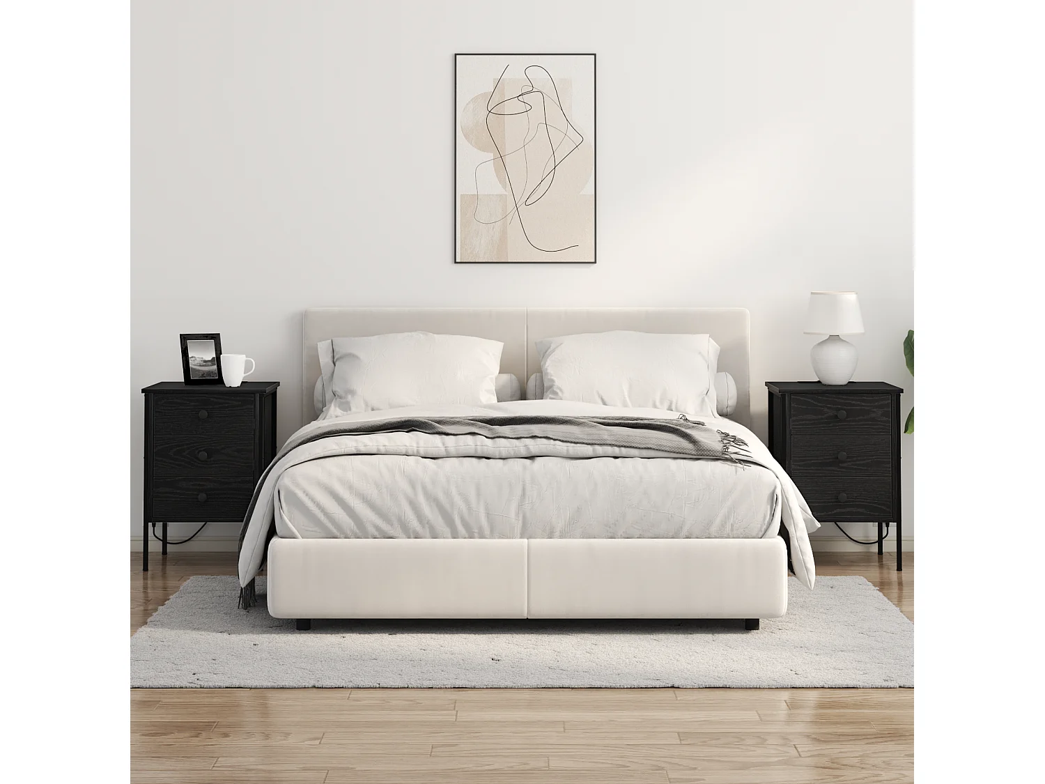 Armoires de chevet avec tiroir 2 pcs Chêne noir 42 x 41 x 61 cm