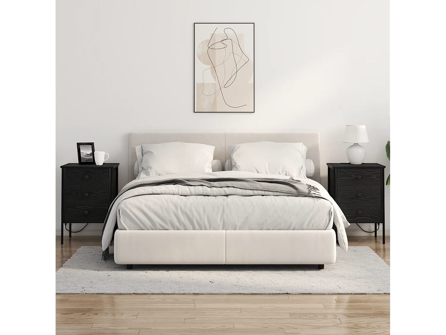 Armoires de chevet avec tiroir 2 pcs Chêne noir 42 x 41 x 61 cm