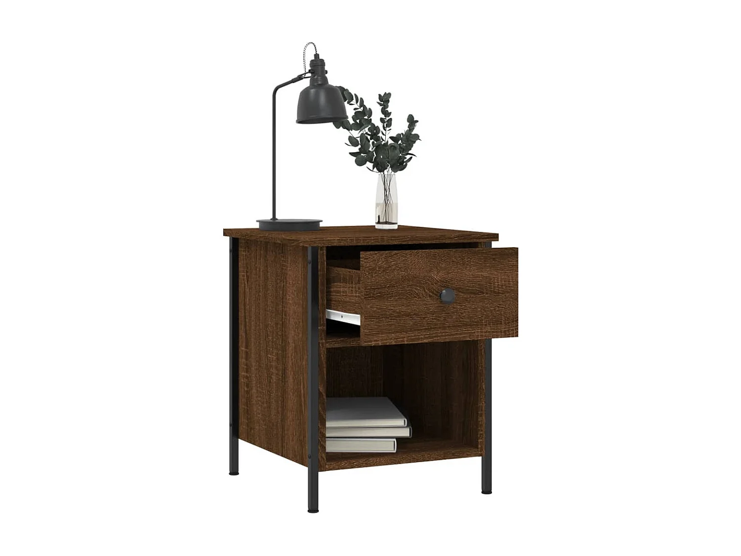 Mesitas de noche 2 piezas roble marrón 40x42x50cm madera de ingeniería