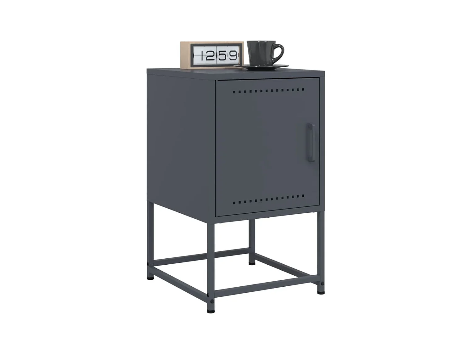 Tables de chevet 2 pcs anthracite 36x39x60,5 cm acier