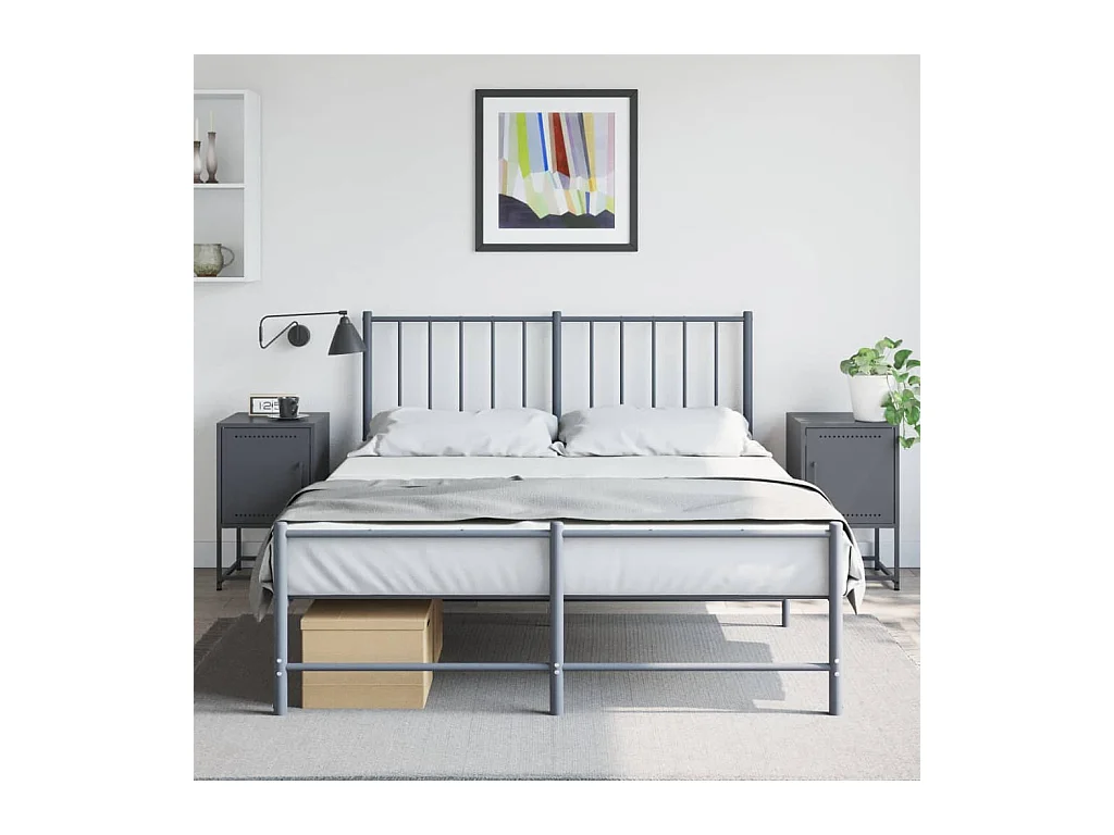 Tables de chevet 2 pcs anthracite 36x39x60,5 cm acier