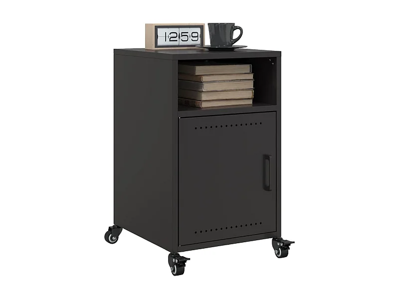 Tables de chevet 2 pcs noir 36x39x59 cm acier