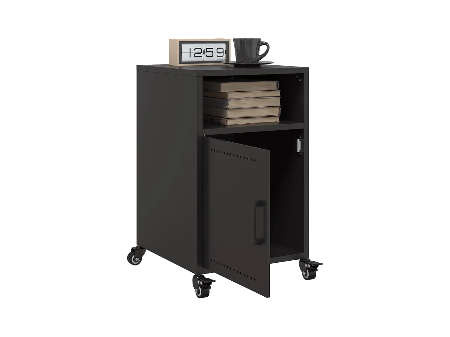 Tables de chevet 2 pcs noir 36x39x59 cm acier