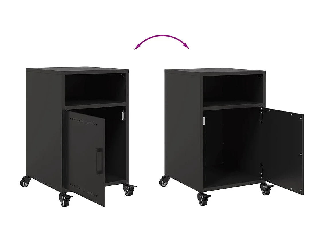 Tables de chevet 2 pcs noir 36x39x59 cm acier