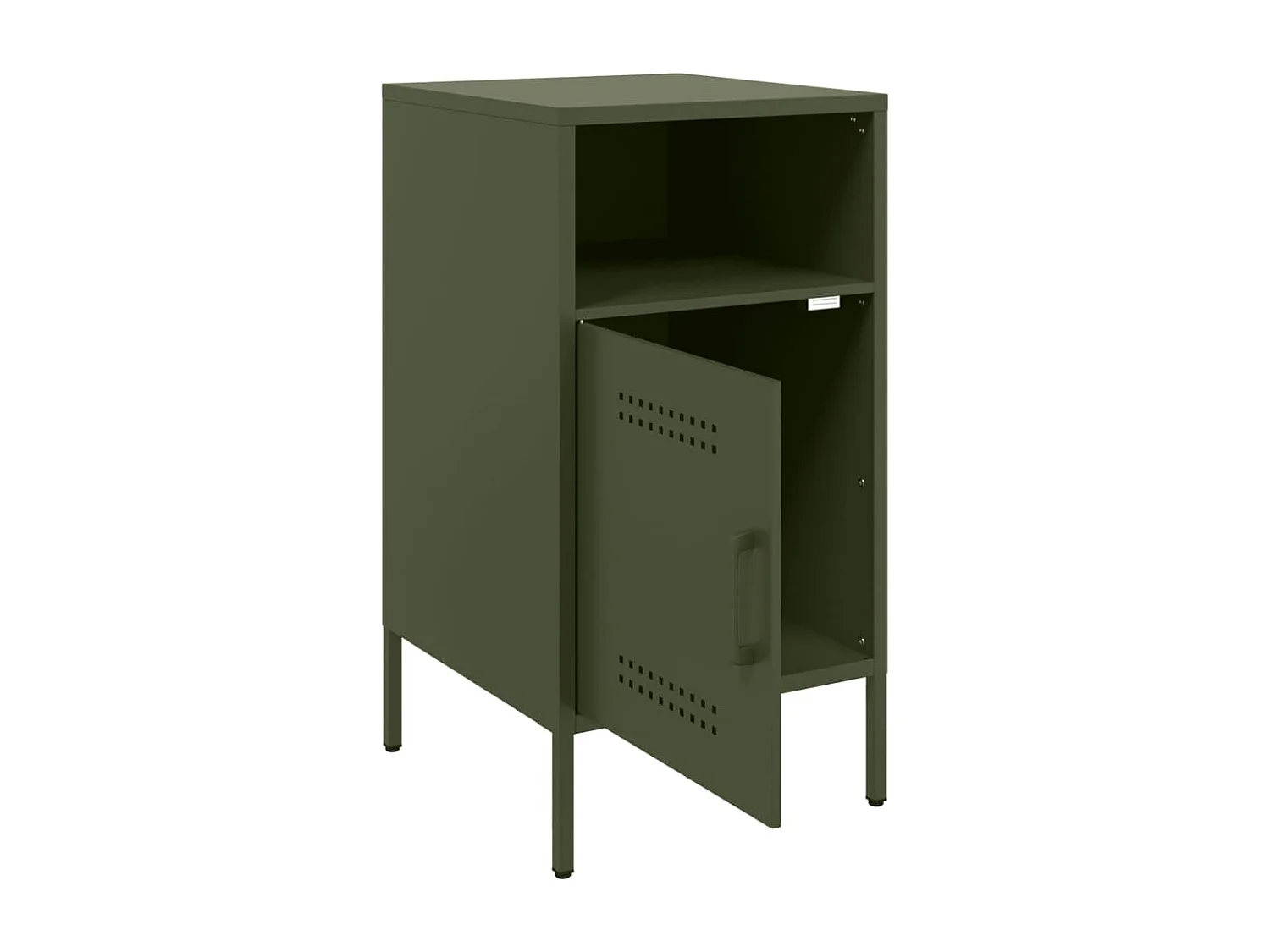 Tables de chevet 2 pcs vert olive 36x39x68 cm acier