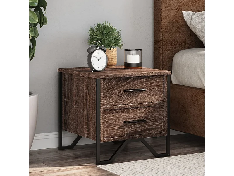 Tables de chevet 2pcs chêne marron 40x41x40cm bois d'ingénierie