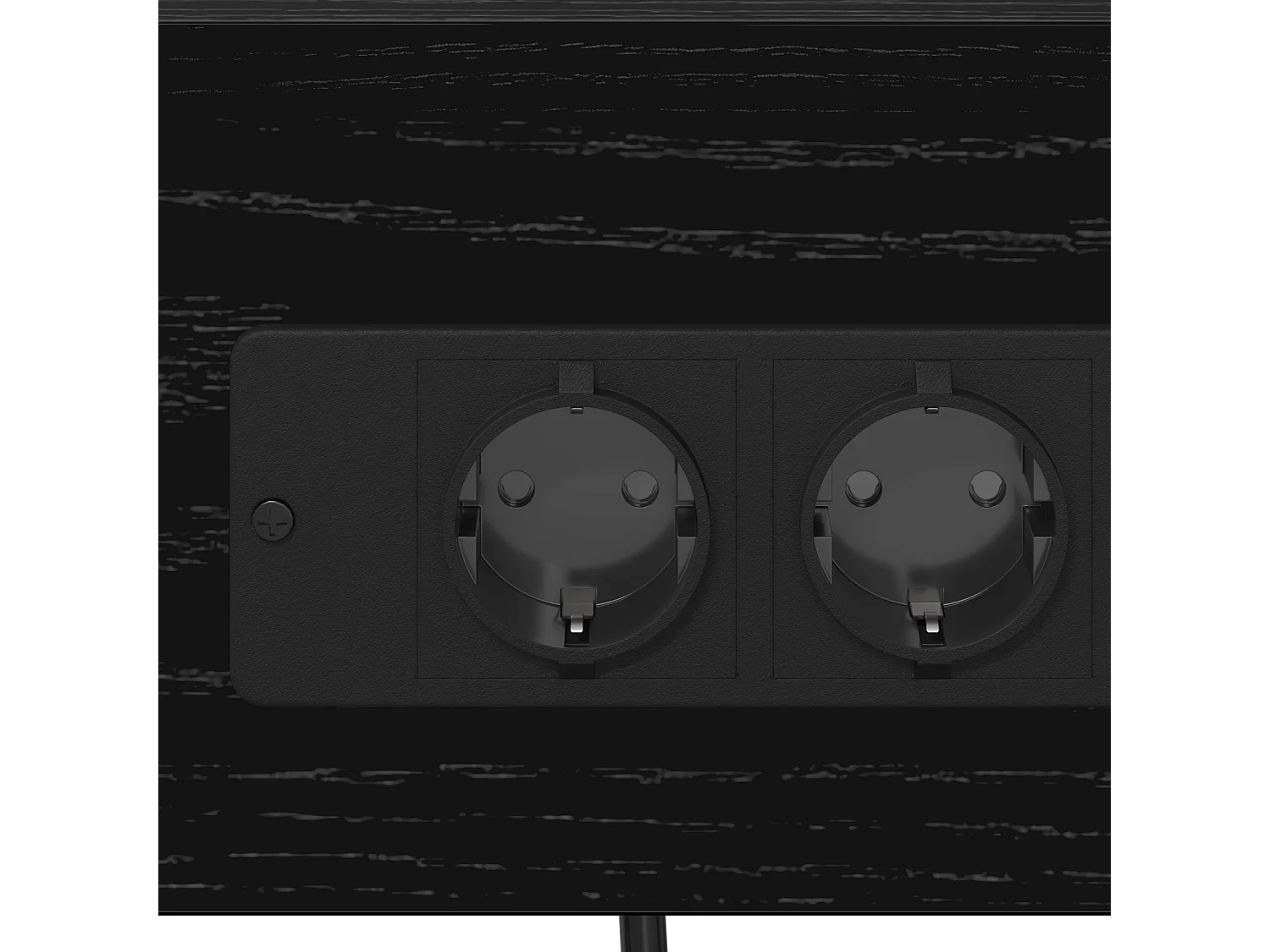 Table de nuit avec station de chargement 2 pcs Chêne noir