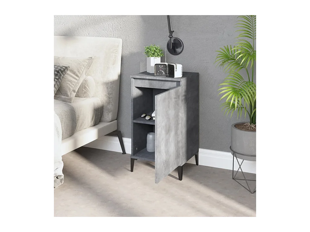 Comodini 2 pezzi grigio cemento 40x35x70 cm in legno ingegnerizzato