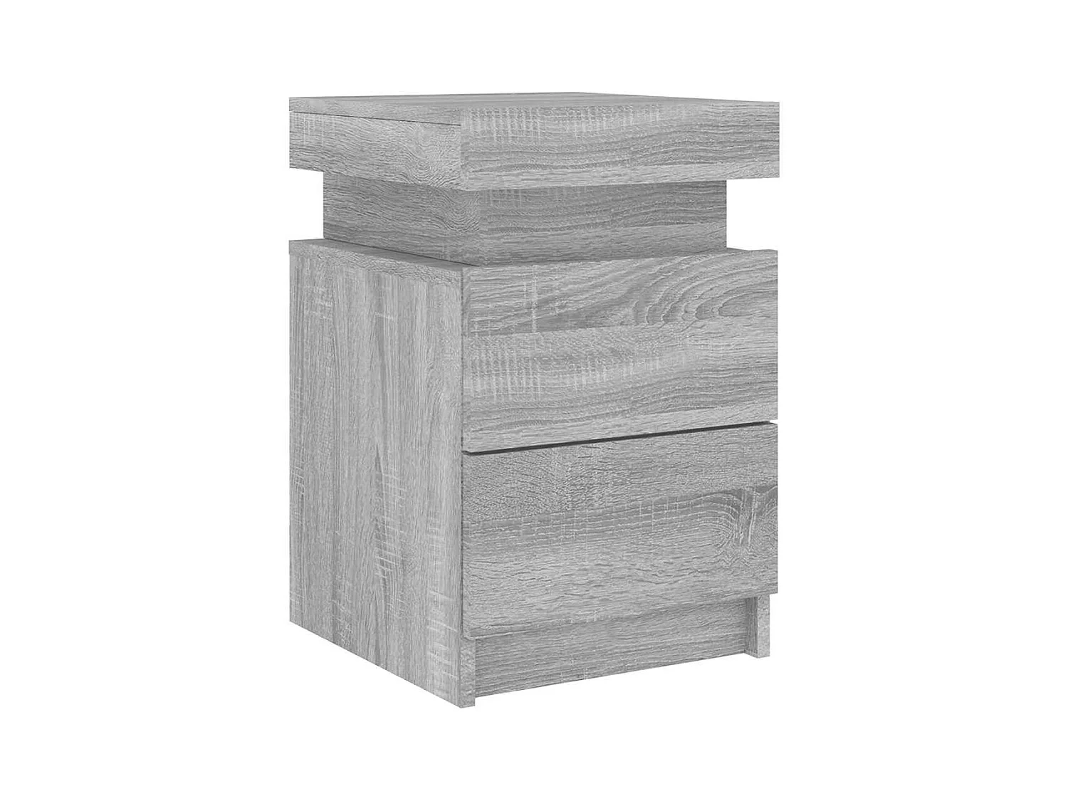 Comodino con luci LED Sonoma grigio 35x39x55 cm