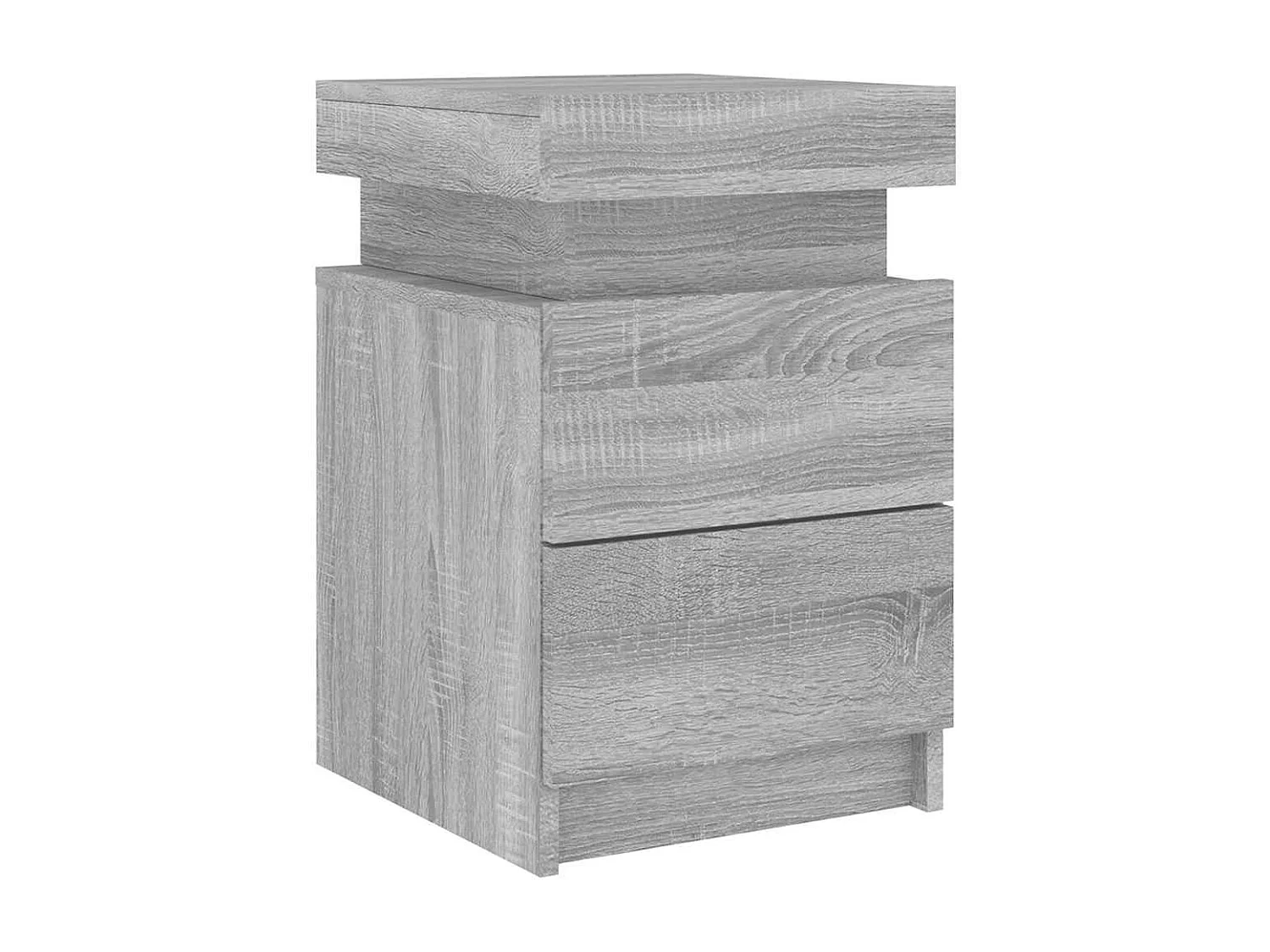 Comodino con luci LED Sonoma grigio 35x39x55 cm