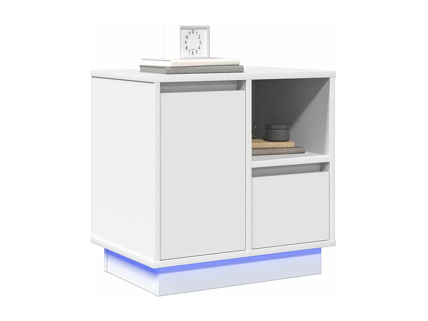 Comodino con LED Bianco 50x34,5x50 cm