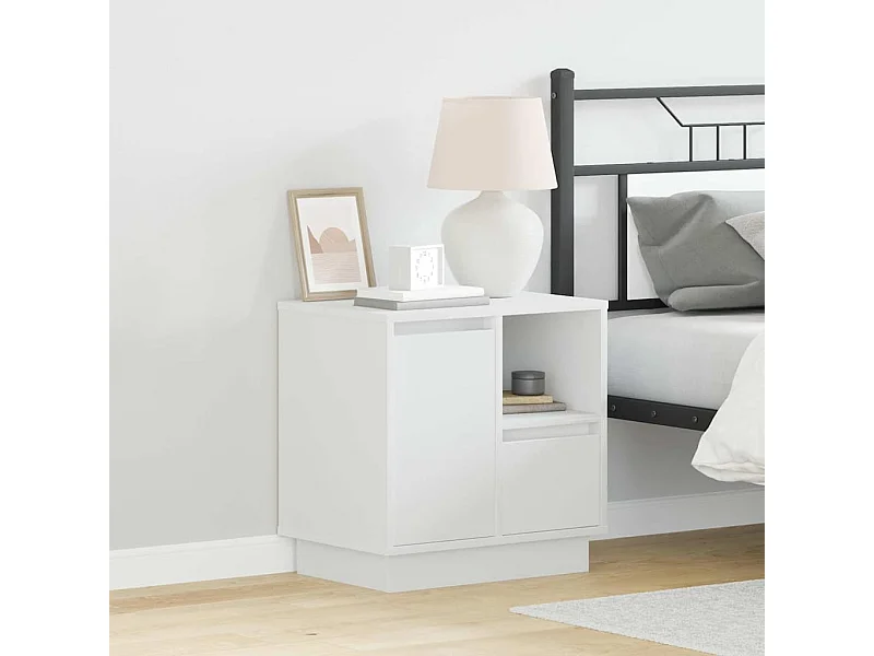 Comodino con LED Bianco 50x34,5x50 cm