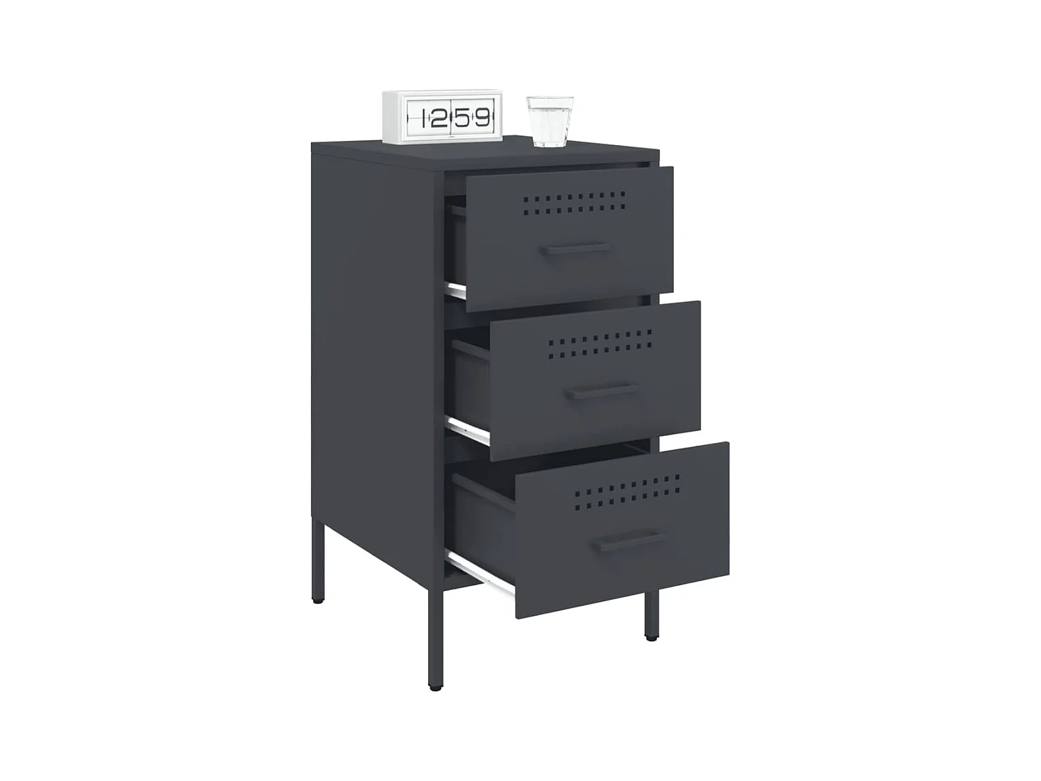 Table de chevet 2 pcs anthracite 36x39x68 cm acier