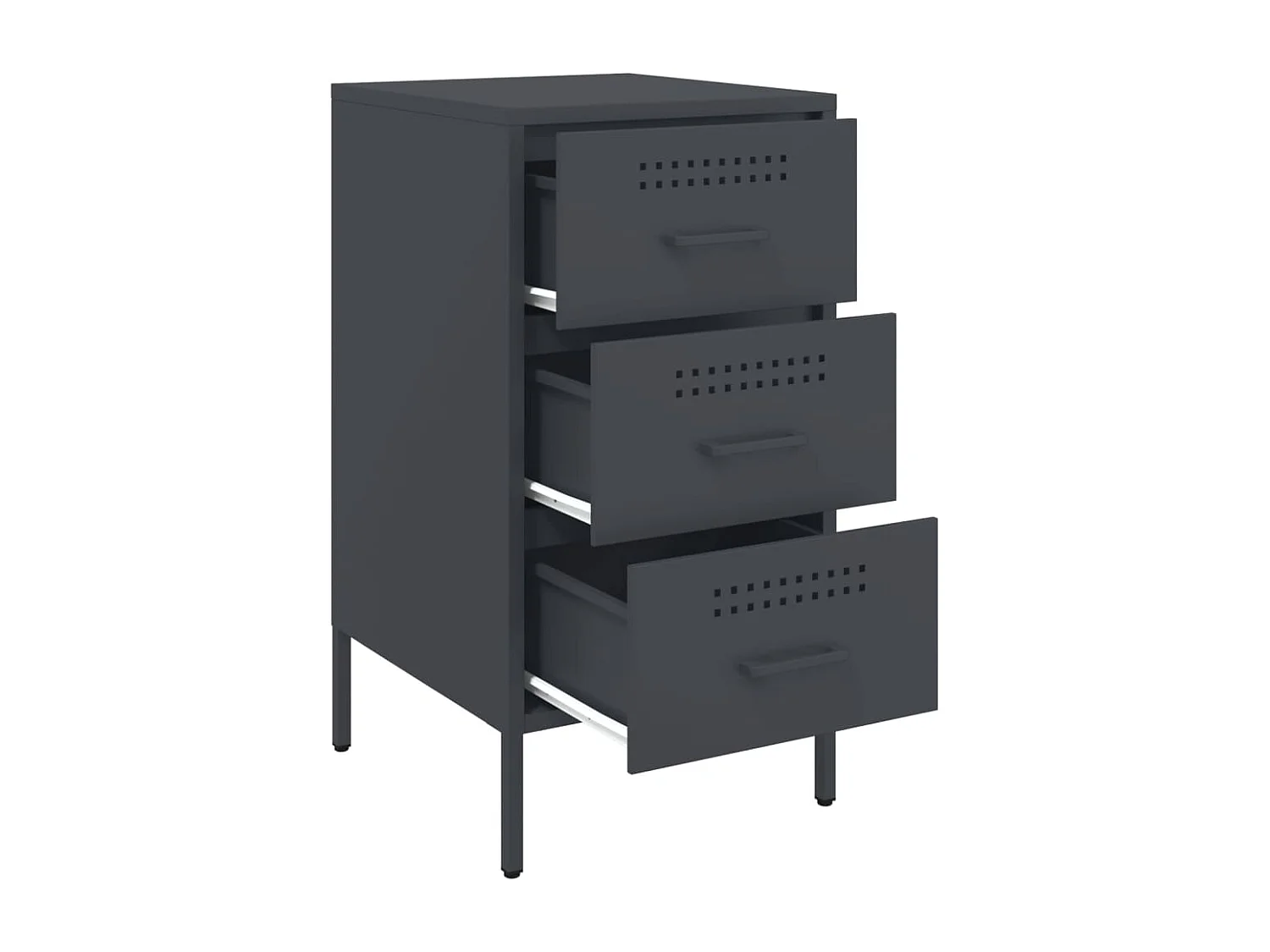 Table de chevet 2 pcs anthracite 36x39x68 cm acier