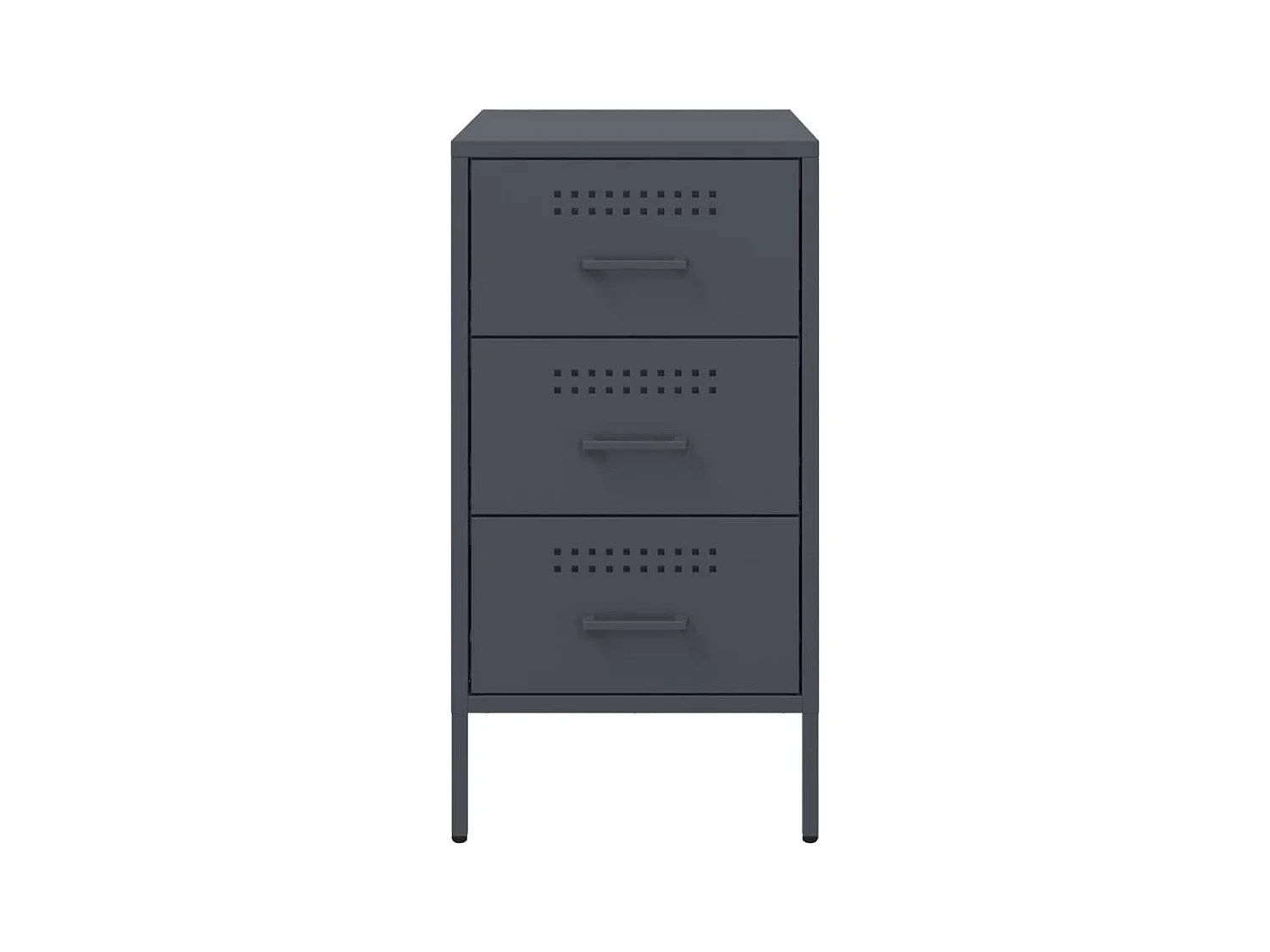 Table de chevet 2 pcs anthracite 36x39x68 cm acier