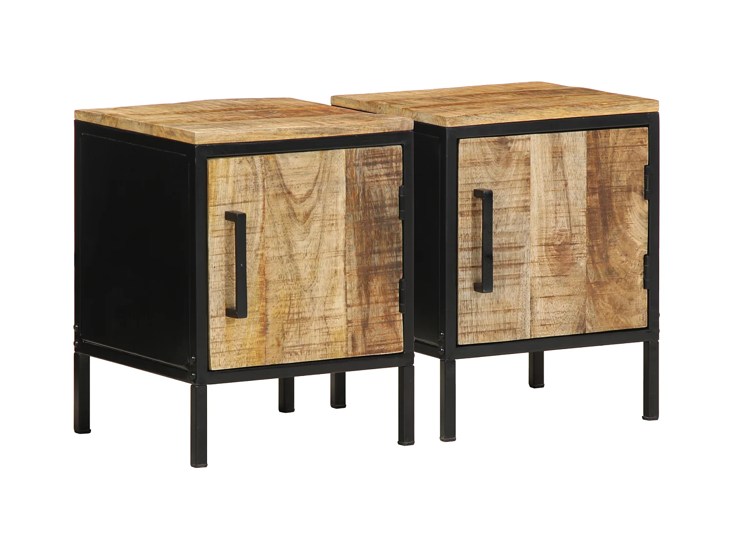 Armoires de chevet 2 pcs Marron et Noir Standard