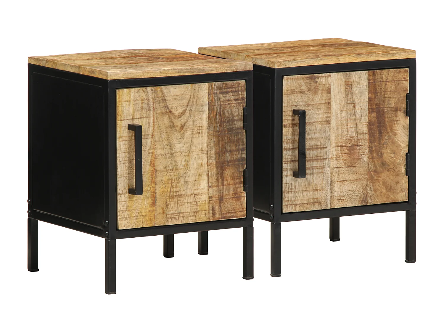 Armoires de chevet 2 pcs Marron et Noir Standard