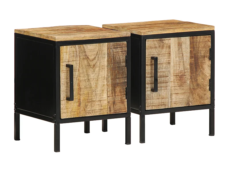 Armoires de chevet 2 pcs Marron et Noir Standard