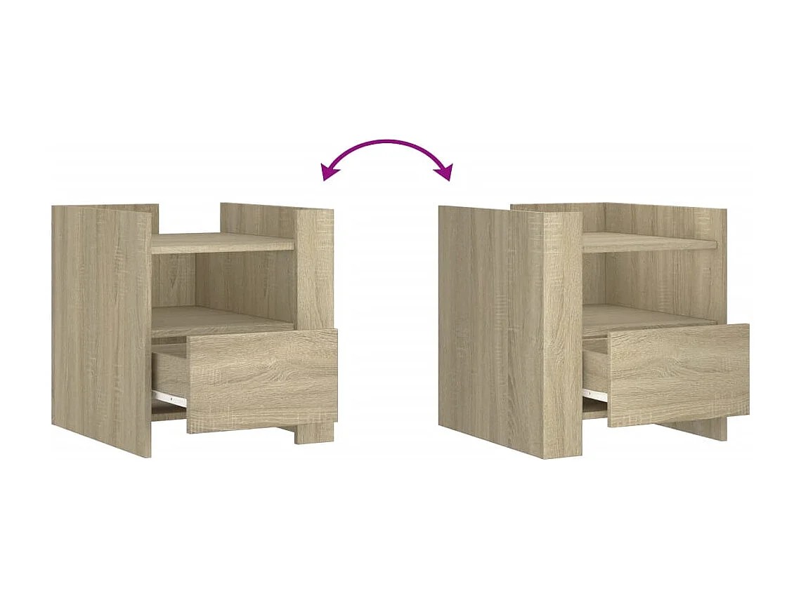 Table de chevet chêne sonoma 45x50x50 cm bois d’ingénierie