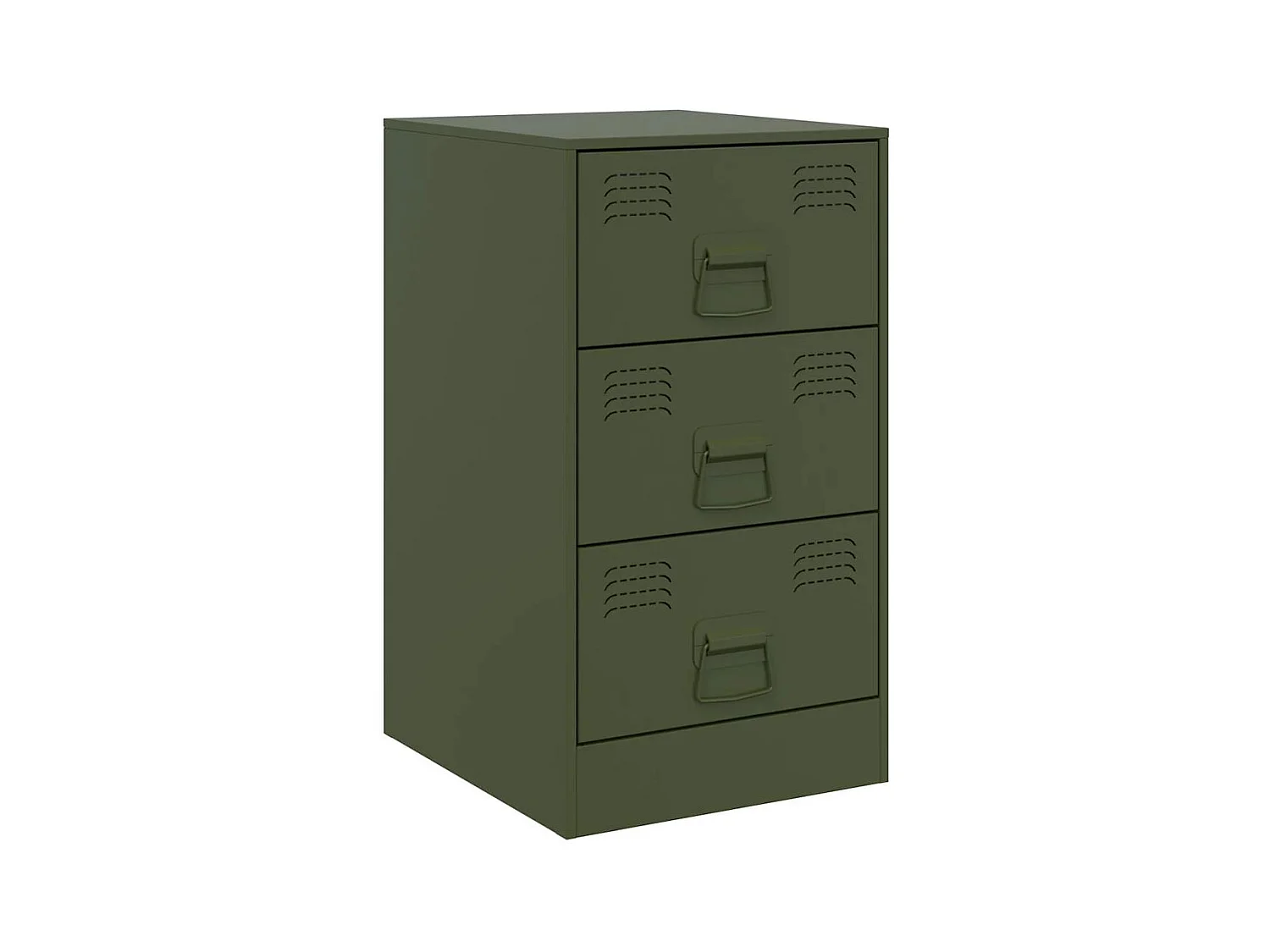 Tables de chevet 2 pcs vert olive 34,5x39x62 cm acier