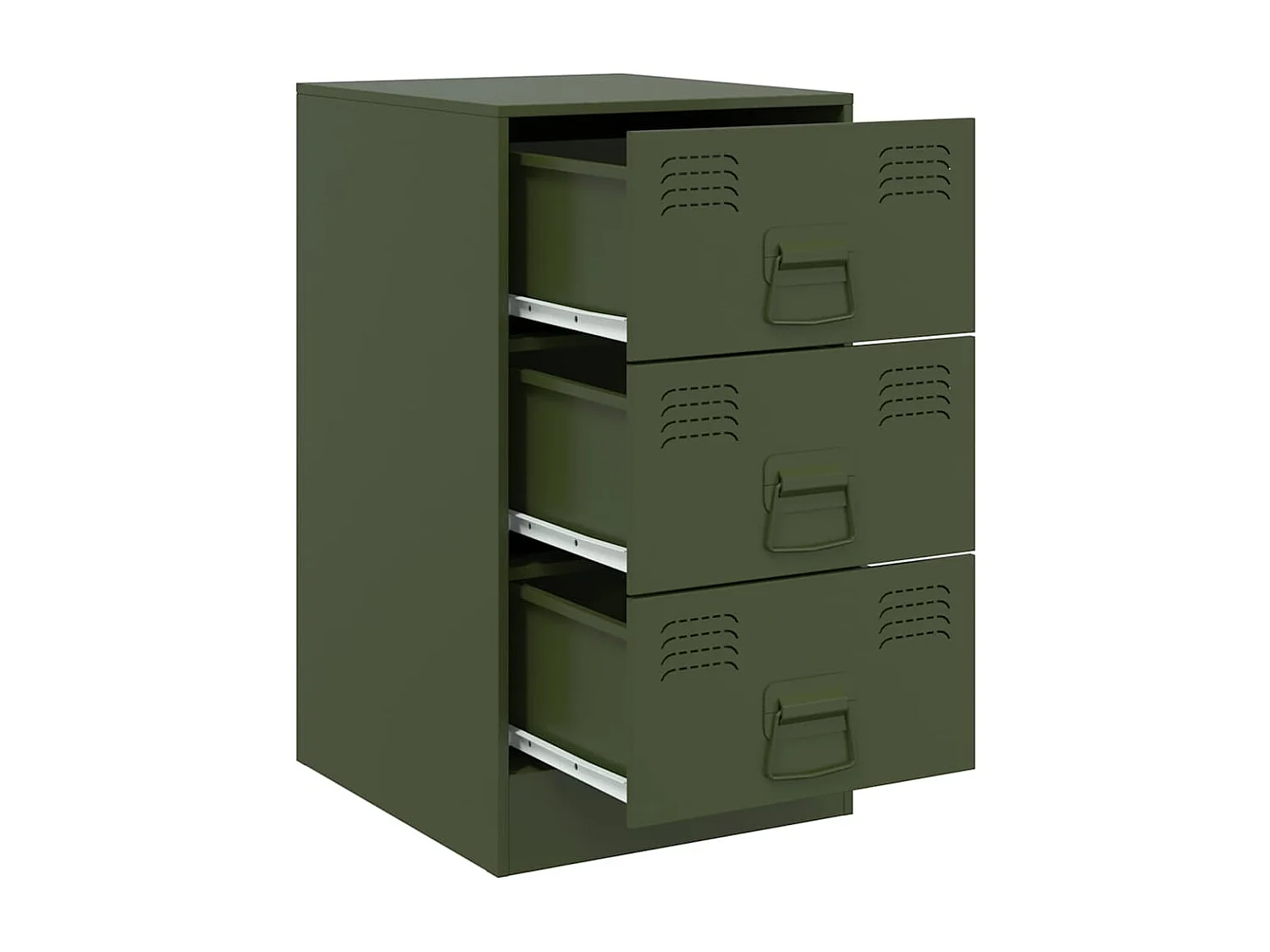 Tables de chevet 2 pcs vert olive 34,5x39x62 cm acier