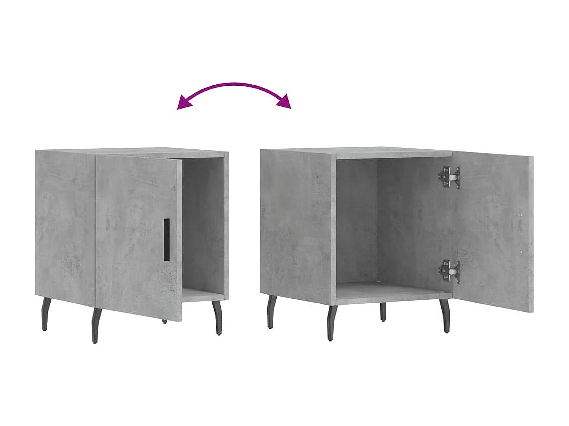 Tables de chevet 2 pcs gris béton 40x40x50 cm bois d’ingénierie