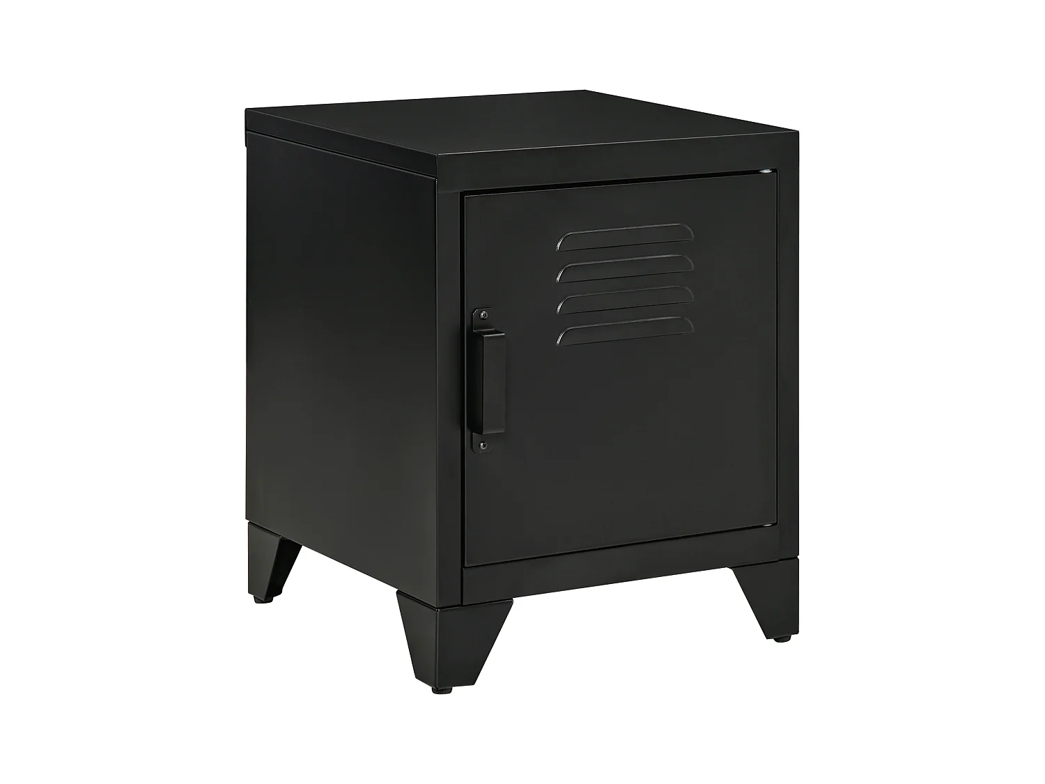 Table de chevet avec porte et étagère réglable, métal, noir (40x40x50cm)