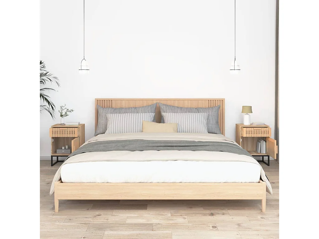 Comodini 2 pezzi 40x30x55,5 cm in legno ingegnerizzato e ferro