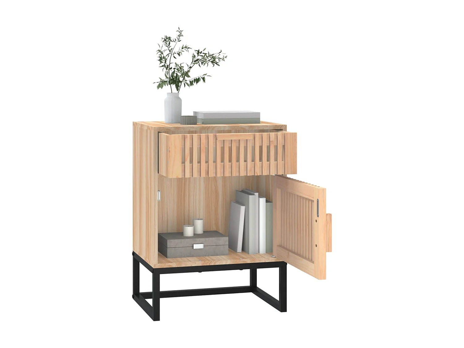 Comodini 2 pezzi 40x30x55,5 cm in legno ingegnerizzato e ferro