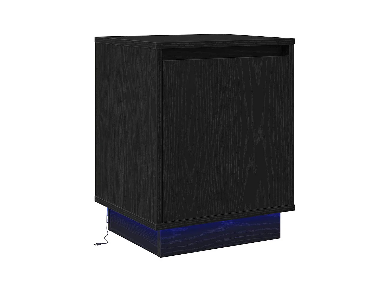 Tables de chevet avec lumières LED 2 pcs Noir 39x34,5x50 cm