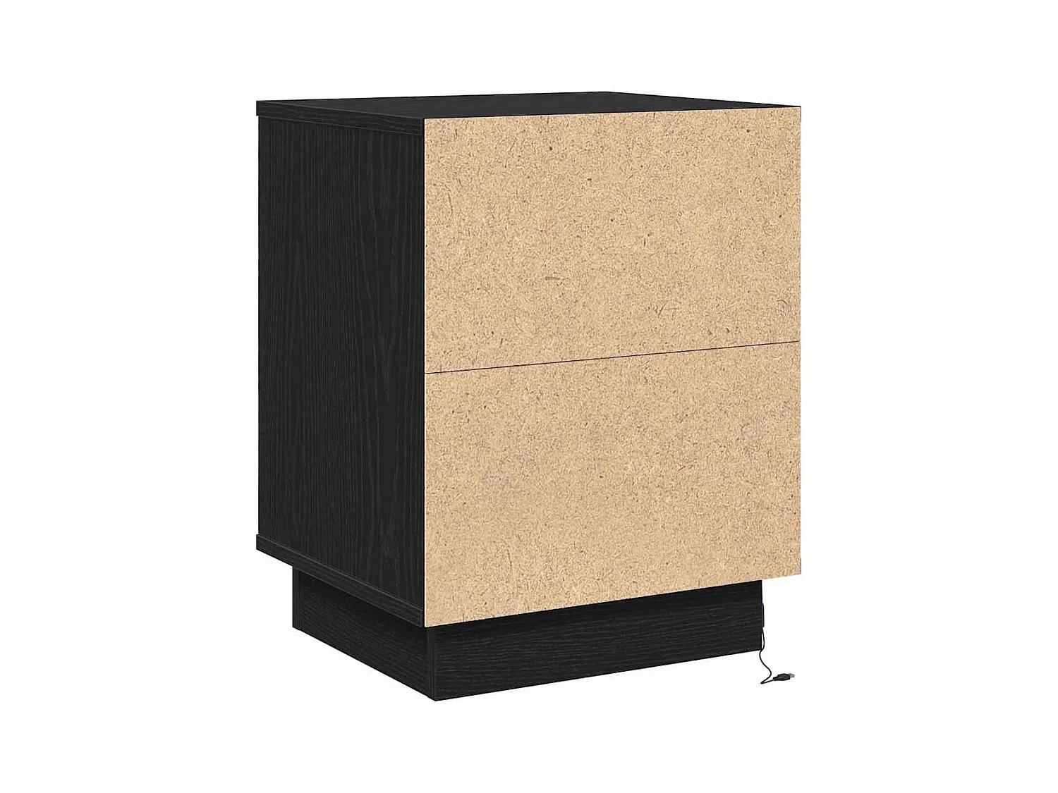 Tables de chevet avec lumières LED 2 pcs Noir 39x34,5x50 cm