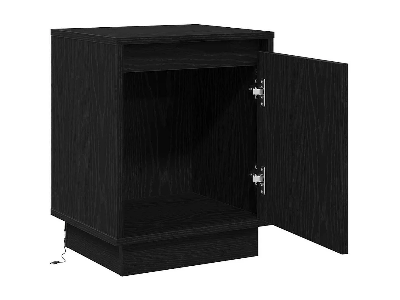 Comodini con luci LED 2 pz Nero 39x34,5x50 cm